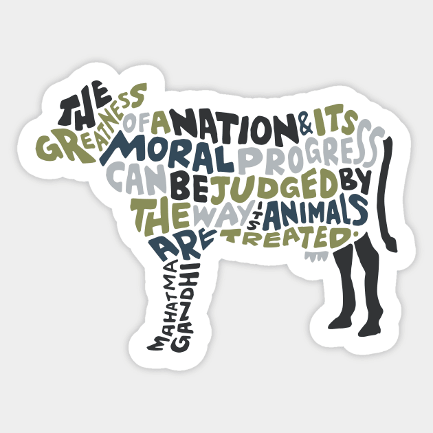 Great Nation Cow Sticker by Wander On Words